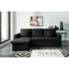 Canapé D'angle ASPEN Convertible, Réversible Et Coffre En Tissu Noir -Mobilia Soldes canape d angle aspen convertible reversible et coffre en tissu noir