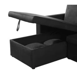 Canapé D'angle ASPEN Convertible, Réversible Et Coffre En Tissu Noir 13 Canapé D'angle ASPEN Convertible, Réversible Et Coffre En Tissu Noir -Mobilia Soldes canape d angle aspen convertible reversible et coffre en tissu noir 5