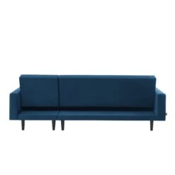 Canapé D'angle LUXURY Convertible Velours Bleu 4 Places -Mobilia Soldes canape d angle luxury convertible velours bleu 4 places 6