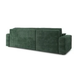 Canapé D'angle MARIUS Convertible Velours Côtelé Vert -Mobilia Soldes canape d angle marius convertible velours cotele vert 4 places 5