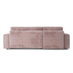 Canapé D'angle MIRA Convertible Et Réversible Velours Côtelé Mauve -Mobilia Soldes canape d angle mira convertible et reversible velours cotele mauve 5