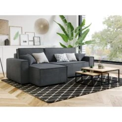 Canapé D'angle MIRAGE Convertible Et Réversible Velours Gris Souris 15 Canapé D'angle MIRAGE Convertible Et Réversible Velours Gris Souris -Mobilia Soldes canape d angle mirage convertible et reversible velours gris souris 6