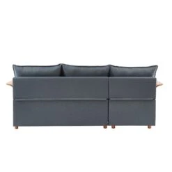 Canapé D'angle WOOD En Tissu Gris 4 Places Réversible Convertible Coffre -Mobilia Soldes canape d angle wood tissu gris 4 places reversible convertible coffr 7