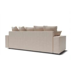 Canapé Droit ALMA Convertible Tissu Beige 3 Places -Mobilia Soldes canape droit alma convertible tissu beige 3 places 5