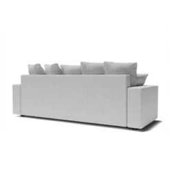 Canapé Droit ALMA Convertible Tissu Gris 3 Places -Mobilia Soldes canape droit alma convertible tissu gris 3 places 5