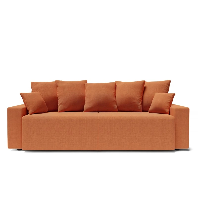 Canapé Droit ALMA Convertible Tissu Rouille 3 Places 4 Canapé Droit ALMA Convertible Tissu Rouille 3 Places – Image 2