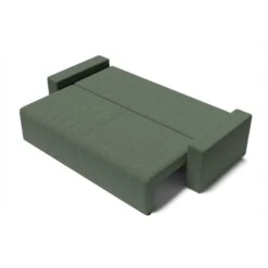 Canapé Droit ALMA Convertible Tissu Vert 3 Places -Mobilia Soldes canape droit alma convertible tissu vert 3 places 3