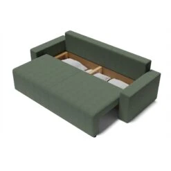 Canapé Droit ALMA Convertible Tissu Vert 3 Places -Mobilia Soldes canape droit alma convertible tissu vert 3 places 4