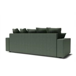 Canapé Droit ALMA Convertible Tissu Vert 3 Places -Mobilia Soldes canape droit alma convertible tissu vert 3 places 5
