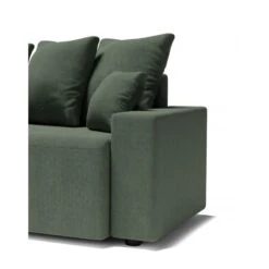 Canapé Droit ALMA Convertible Tissu Vert 3 Places -Mobilia Soldes canape droit alma convertible tissu vert 3 places 6