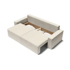 Canapé Droit ALMA Convertible Velours Côtelé Beige 3 Places -Mobilia Soldes canape droit alma convertible velours cotele beige 3 places 4