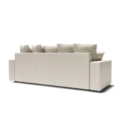 Canapé Droit ALMA Convertible Velours Côtelé Beige 3 Places -Mobilia Soldes canape droit alma convertible velours cotele beige 3 places 5