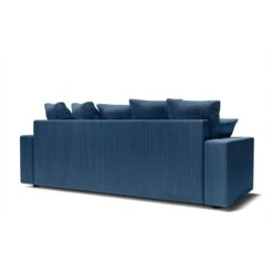 Canapé Droit ALMA Convertible Velours Côtelé Bleu Cobalt 3 Places -Mobilia Soldes canape droit alma convertible velours cotele bleu cobalt 3 places 5