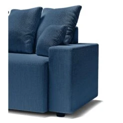Canapé Droit ALMA Convertible Velours Côtelé Bleu Cobalt 3 Places -Mobilia Soldes canape droit alma convertible velours cotele bleu cobalt 3 places 6