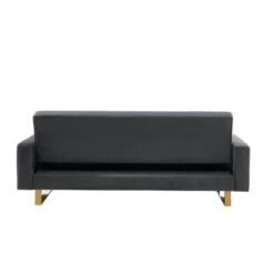 Canapé Droit AUGUSTE Droit Convertible 3 Places Velours Gris Anthracite -Mobilia Soldes canape droit auguste droit convertible 3 places velours gris anthracite 5