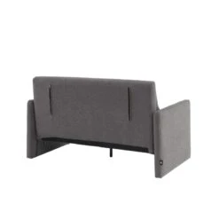 Canapé Droit JADE En Tissu Bouclette Gris Convertible 2 Places -Mobilia Soldes canape droit jade en tissu bouclette gris convertible 2 places 4