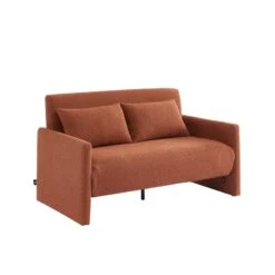 Canapé Droit JADE En Tissu Bouclette Terracotta Convertible 2 Places 12 Canapé Droit JADE En Tissu Bouclette Terracotta Convertible 2 Places -Mobilia Soldes canape droit jade en tissu bouclette terracotta convertible 2 places 2