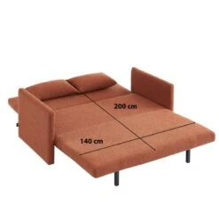 Canapé Droit JADE En Tissu Bouclette Terracotta Convertible 3 Places -Mobilia Soldes canape droit jade en tissu bouclette terracotta convertible 3 places 7