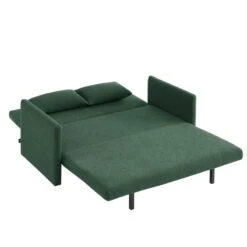Canapé Droit JADE En Tissu Bouclette Vert Convertible 3 Places -Mobilia Soldes canape droit jade en tissu bouclette vert convertible 3 places 3