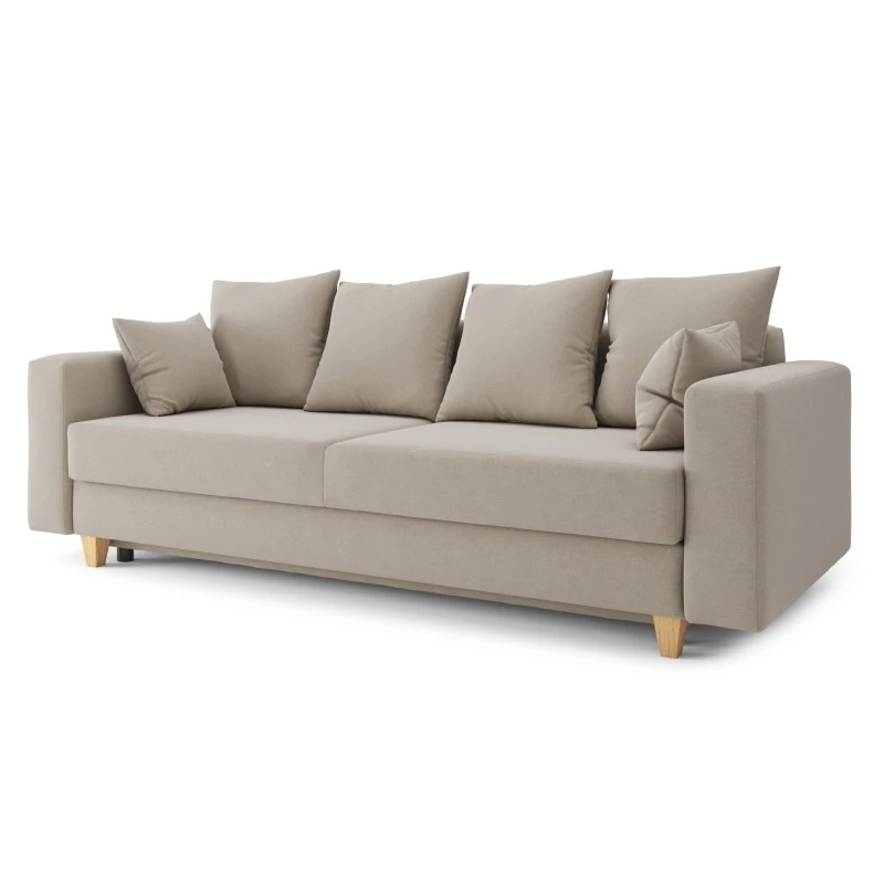 Canapé Droit KRISTI Convertible Tissu Grège 3 Places 5 Canapé Droit KRISTI Convertible Tissu Grège 3 Places – Image 3