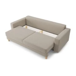 Canapé Droit KRISTI Convertible Tissu Grège 3 Places 14 Canapé Droit KRISTI Convertible Tissu Grège 3 Places -Mobilia Soldes canape droit kristi convertible tissu grege 4