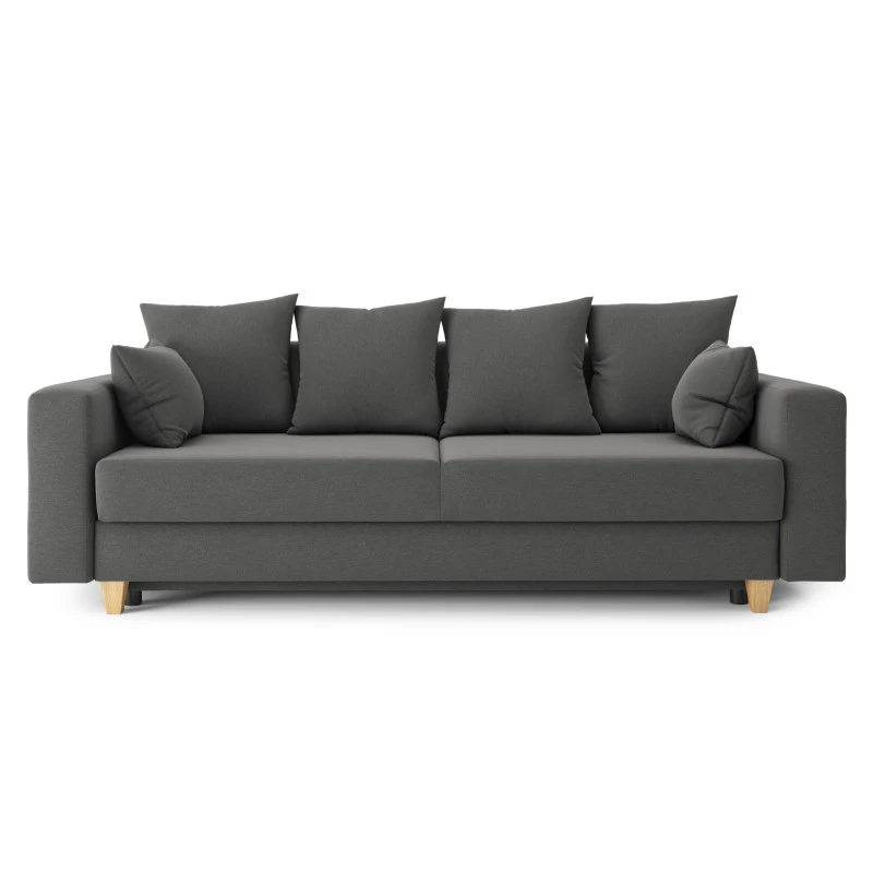 Canapé Droit KRISTI Convertible Tissu Gris 3 Places 4 Canapé Droit KRISTI Convertible Tissu Gris 3 Places – Image 2