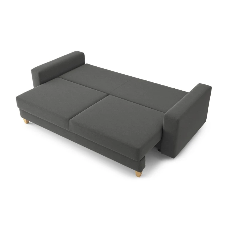 Canapé Droit KRISTI Convertible Tissu Gris 3 Places 6 Canapé Droit KRISTI Convertible Tissu Gris 3 Places – Image 4