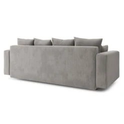Canapé Droit KRISTI Convertible Velours Côtelé Gris Clair 3 Places -Mobilia Soldes canape droit kristi convertible velours cotele gris clair 5