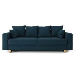 Canapé Droit KRISTI Convertible Tissu Bleu 3 Places 11 Canapé Droit KRISTI Convertible Tissu Bleu 3 Places -Mobilia Soldes canape droit kristi tissu bleu convertible 3pl 1