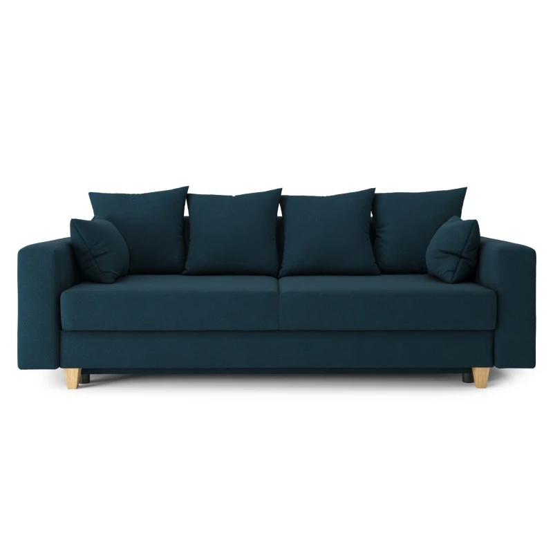 Canapé Droit KRISTI Convertible Tissu Bleu 3 Places 4 Canapé Droit KRISTI Convertible Tissu Bleu 3 Places – Image 2