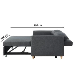 Canapé Droit LAURA En Tissu Anthracite Convertible 2 Places -Mobilia Soldes canape droit laura en tissu anthracite convertible 2 places 9