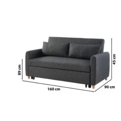 Canapé Droit LAURA En Tissu Anthracite Convertible 3 Places 20 Canapé Droit LAURA En Tissu Anthracite Convertible 3 Places -Mobilia Soldes canape droit laura en tissu anthracite convertible 3 places 8