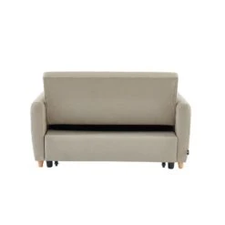 Canapé Droit LAURA En Tissu Beige Convertible 2 Places -Mobilia Soldes canape droit laura en tissu beige convertible 2 places 6
