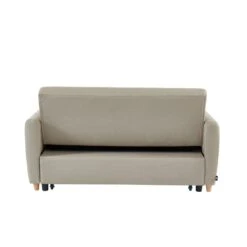 Canapé Droit LAURA En Tissu Beige Convertible 3 Places -Mobilia Soldes canape droit laura en tissu beige convertible 3 places 6