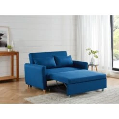 Canapé Droit LAURA En Tissu Bleu Nuit Convertible 2 Places 19 Canapé Droit LAURA En Tissu Bleu Nuit Convertible 2 Places -Mobilia Soldes canape droit laura en tissu bleu nuit convertible 2 places 7