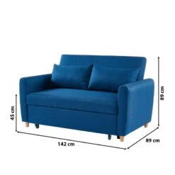 Canapé Droit LAURA En Tissu Bleu Nuit Convertible 2 Places 20 Canapé Droit LAURA En Tissu Bleu Nuit Convertible 2 Places -Mobilia Soldes canape droit laura en tissu bleu nuit convertible 2 places 8