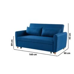 Canapé Droit LAURA En Tissu Bleu Nuit Convertible 3 Places 20 Canapé Droit LAURA En Tissu Bleu Nuit Convertible 3 Places -Mobilia Soldes canape droit laura en tissu bleu nuit convertible 3 places 8