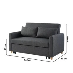 Canapé Droit LAURA En Velours Gris Convertible 2 Places -Mobilia Soldes canape droit laura en velours gris convertible 2 places 9