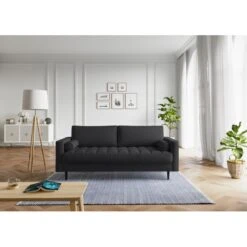 Canapé Droit MAEL Cacharel En Tissu Anthracite Fixe