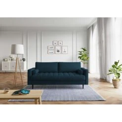 Canapé Droit MAEL Cacharel En Tissu Bleu Foncé Fixe