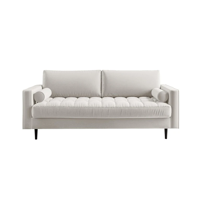 Canapé Droit MAEL Cacharel En Velours Beige Fixe 4 Canapé Droit MAEL Cacharel En Velours Beige Fixe – Image 2