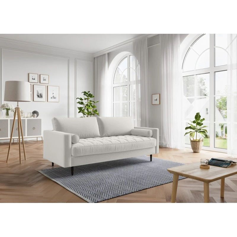 Canapé Droit MAEL Cacharel En Velours Beige Fixe 7 Canapé Droit MAEL Cacharel En Velours Beige Fixe – Image 5