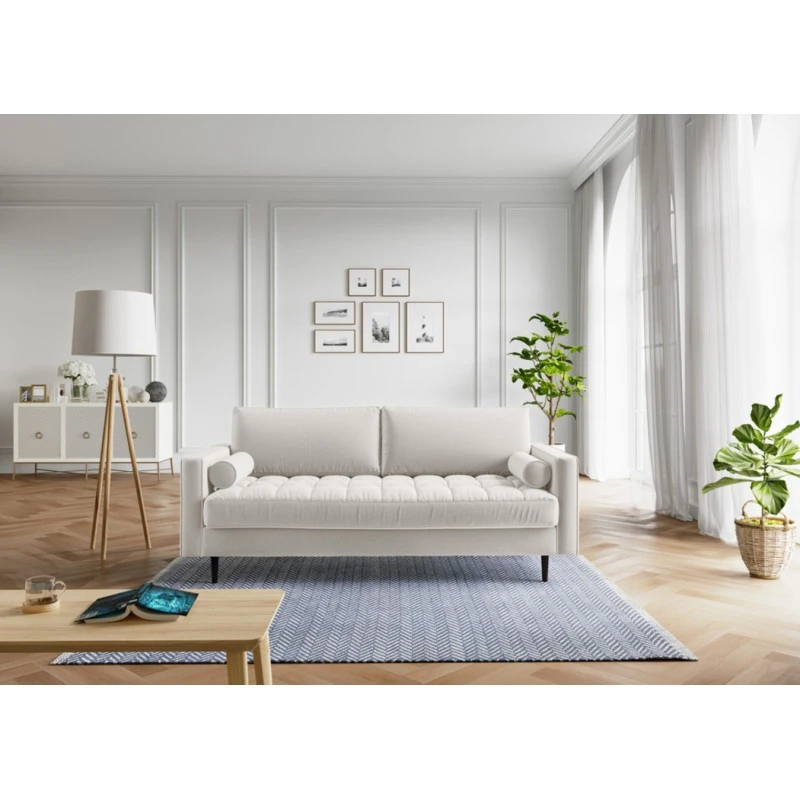 Canapé Droit MAEL Cacharel En Velours Beige Fixe 3 Canapé Droit MAEL Cacharel En Velours Beige Fixe