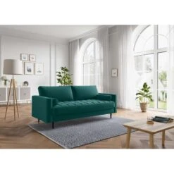 Canapé Droit MAEL Cacharel En Velours Bleu Atlantique Fixe 11 Canapé Droit MAEL Cacharel En Velours Bleu Atlantique Fixe -Mobilia Soldes canape droit mael cacharel velours bleu atlantique 3 places 4