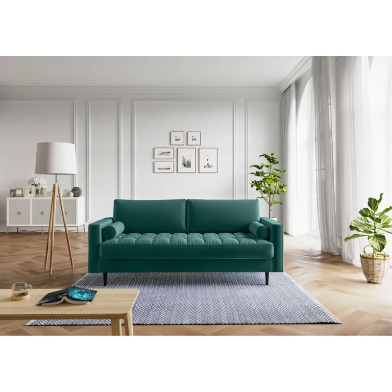 Canapé Droit MAEL Cacharel En Velours Bleu Atlantique Fixe 3 Canapé Droit MAEL Cacharel En Velours Bleu Atlantique Fixe