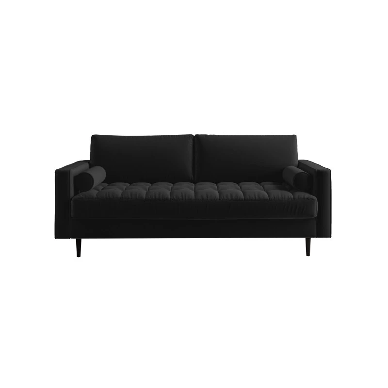 Canapé Droit MAEL Cacharel En Velours Noir Fixe 4 Canapé Droit MAEL Cacharel En Velours Noir Fixe – Image 2