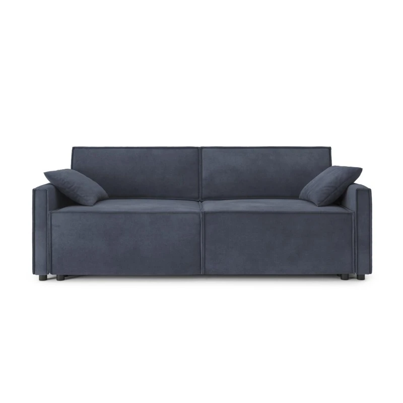 Canapé Droit MAGGY Convertible Tissu Bleu Nuit 3 Places 4 Canapé Droit MAGGY Convertible Tissu Bleu Nuit 3 Places – Image 2