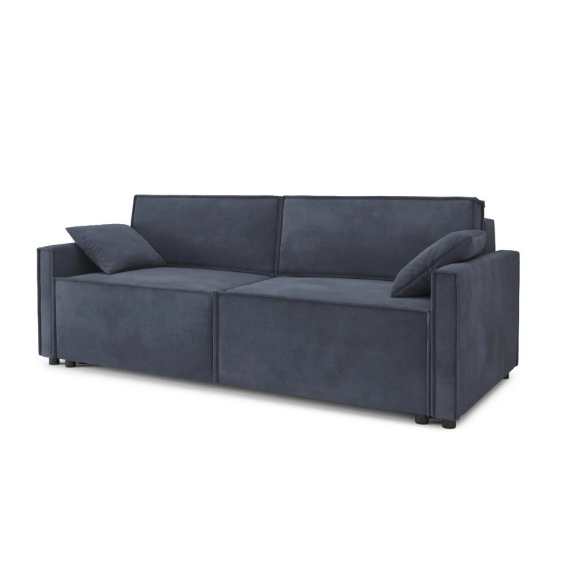 Canapé Droit MAGGY Convertible Tissu Bleu Nuit 3 Places 5 Canapé Droit MAGGY Convertible Tissu Bleu Nuit 3 Places – Image 3