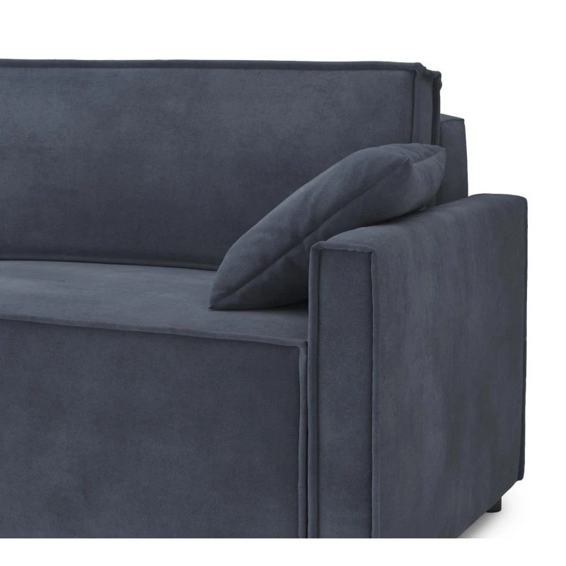 Canapé Droit MAGGY Convertible Tissu Bleu Nuit 3 Places 9 Canapé Droit MAGGY Convertible Tissu Bleu Nuit 3 Places – Image 7