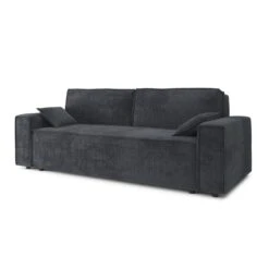 Canapé Droit MARIUS Convertible Velours Côtelé Anthracite 12 Canapé Droit MARIUS Convertible Velours Côtelé Anthracite -Mobilia Soldes canape droit marius convertible velours cotele gris anthracite 2